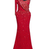 Stretchy Fit Stoned Dress with One Long Sleeve and Sleeveless