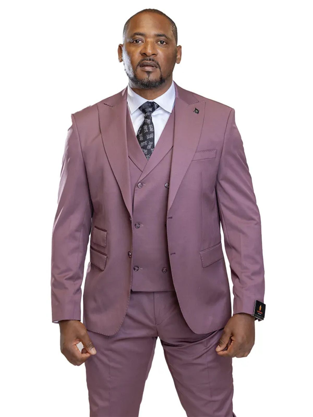 A JB 100% WOOL Auberguine Single Breasted Suit