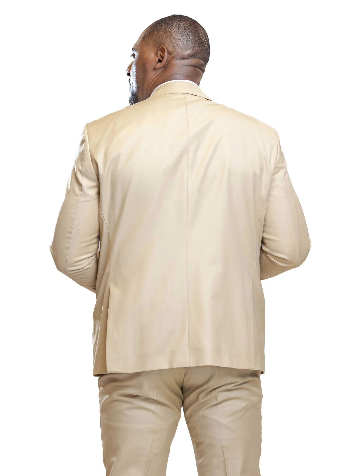 A JB 100% WOOL Beige Single Breasted Suit