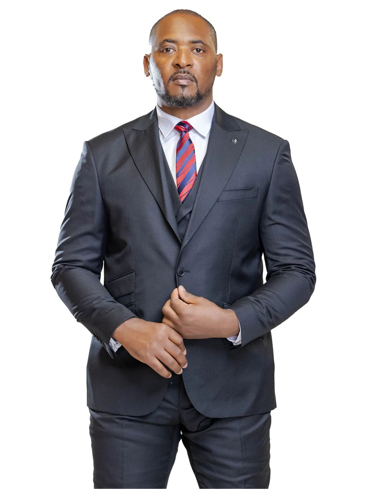 A JB 100% WOOL Black Single Breasted Suit