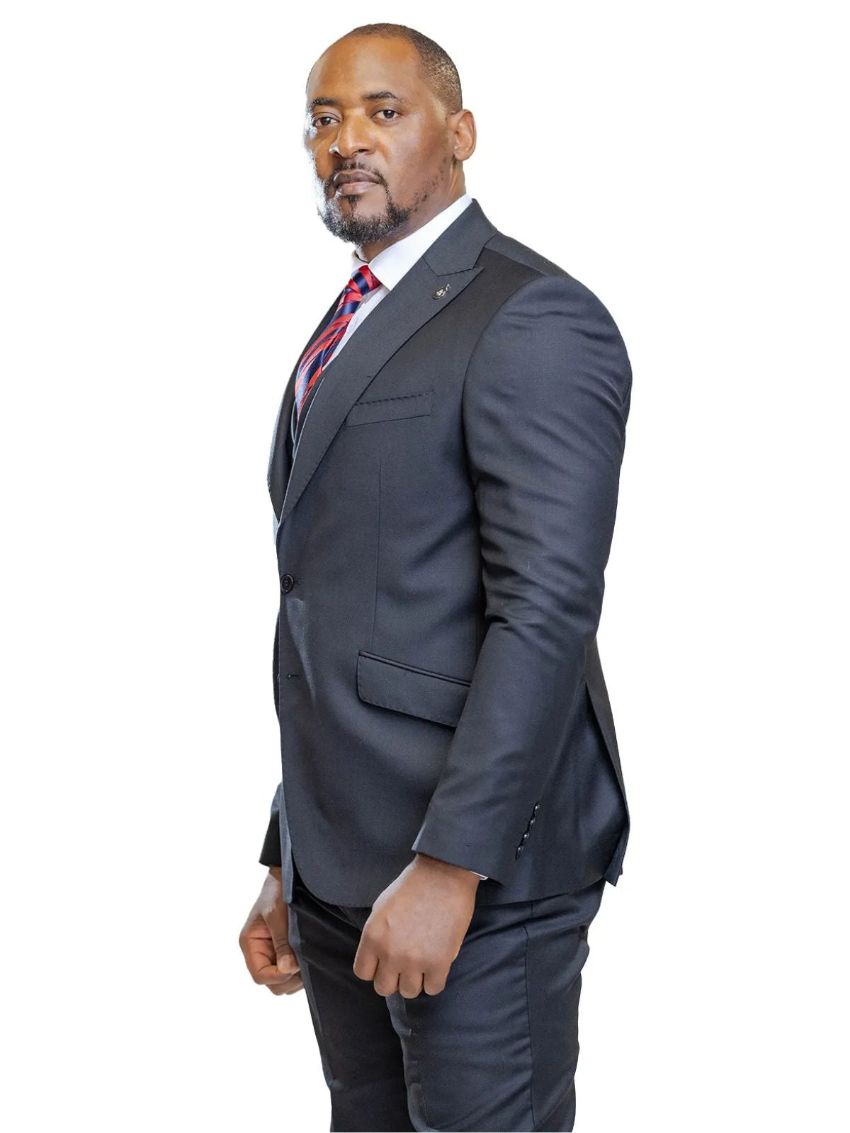 A JB 100% WOOL Black Single Breasted Suit