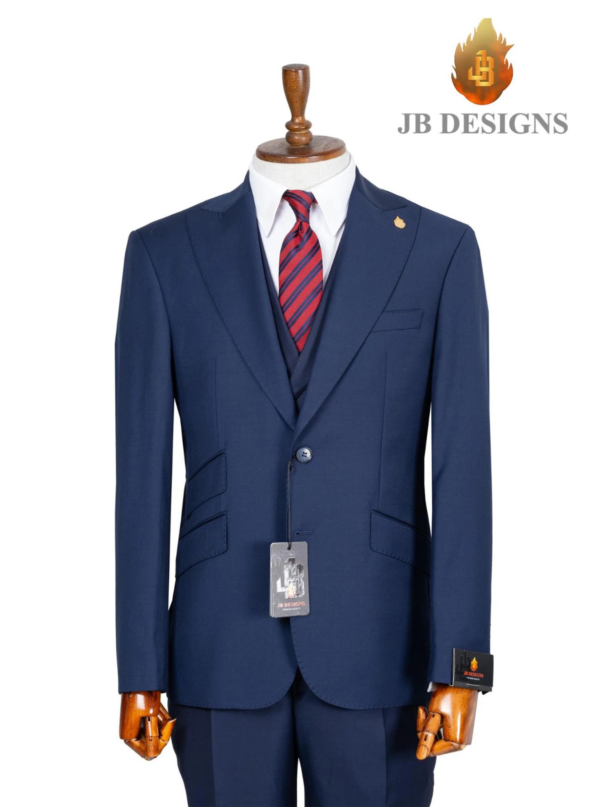A JB 100% WOOL Blue single breasted Suit