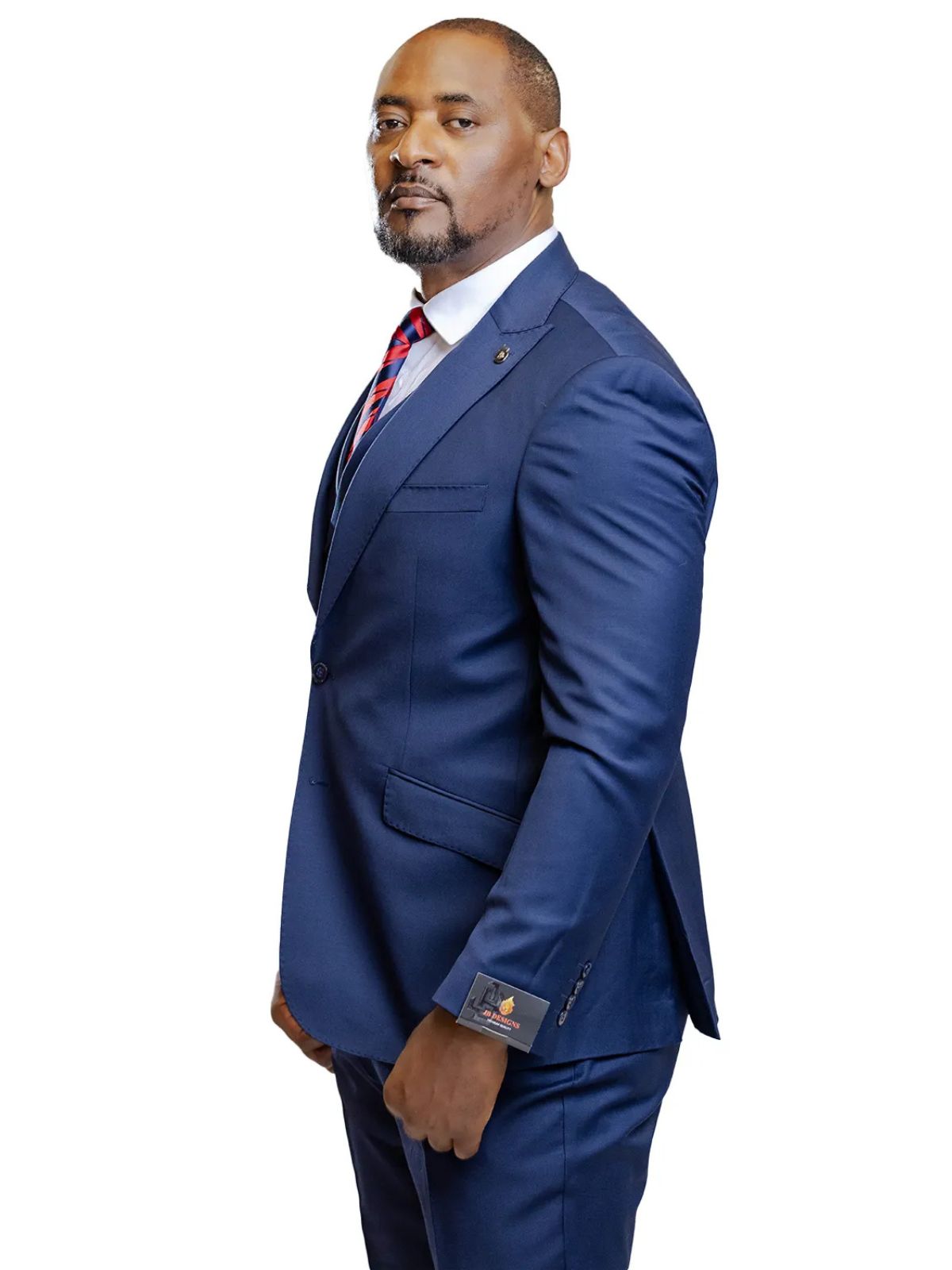 A JB 100% WOOL Blue single breasted Suit