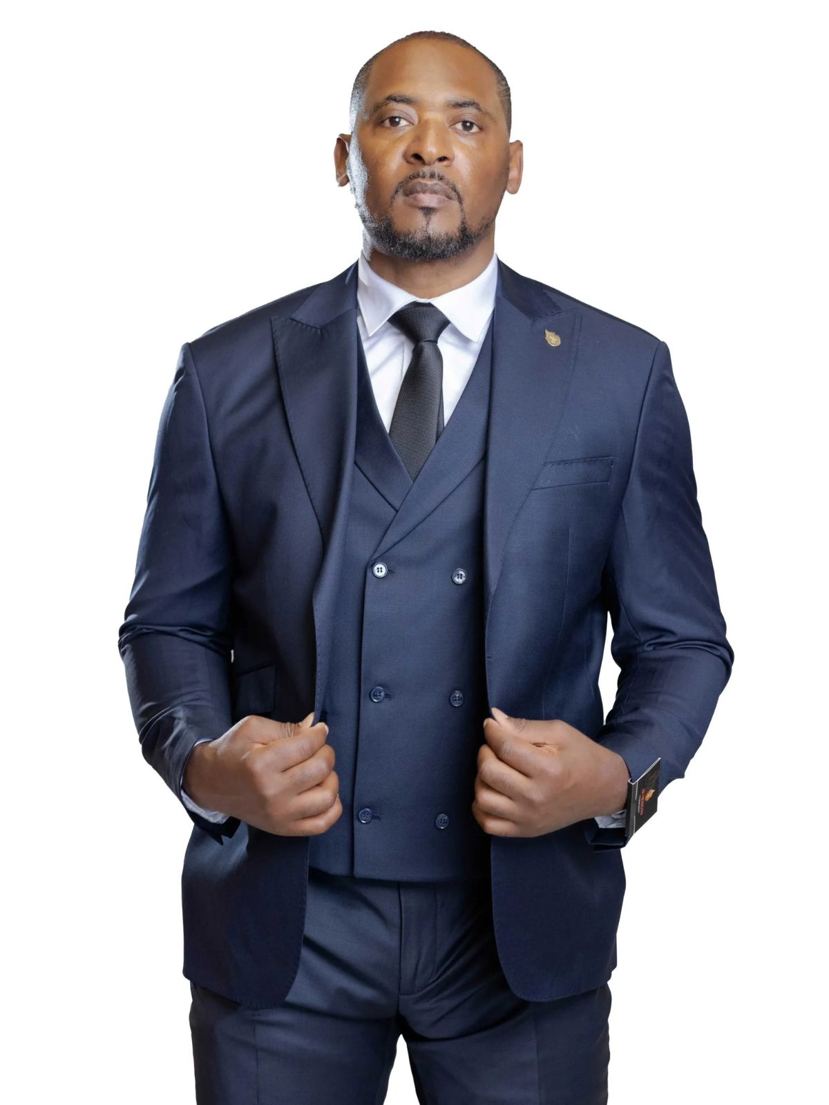 A JB 100% WOOL Dark Blue Single Breasted Suit