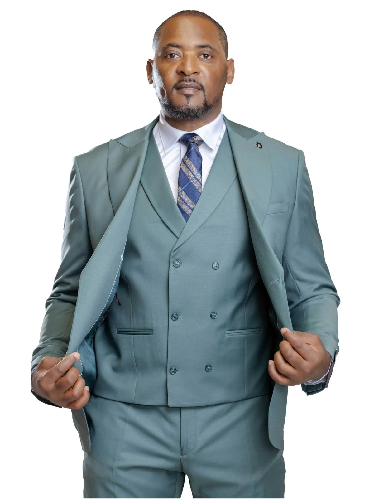 A JB 100% WOOL Green single breasted Suit