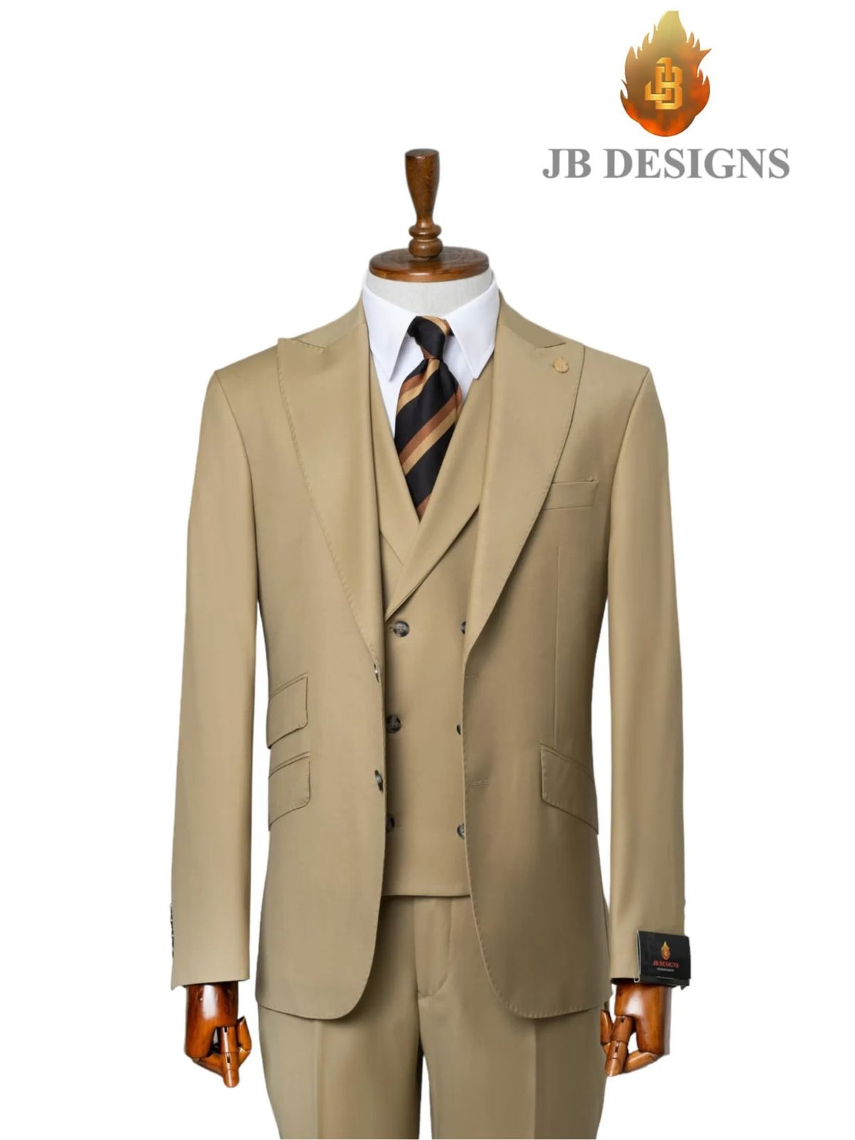 A JB 100% WOOL Khaki Single breasted Suit