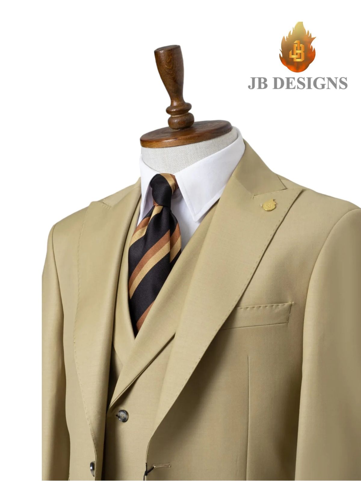 A JB 100% WOOL Khaki Single breasted Suit
