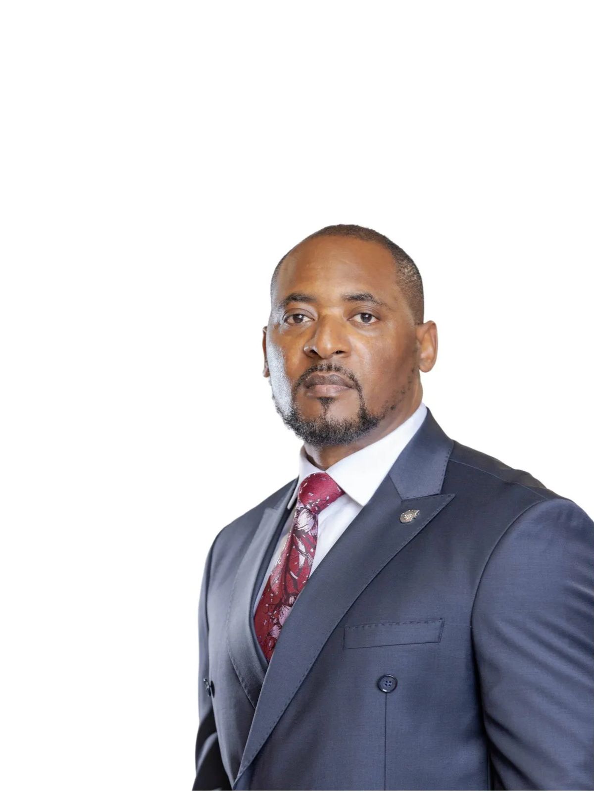 A JB 100% Wool Dark Blue Double Breasted Blue Buttons Suit