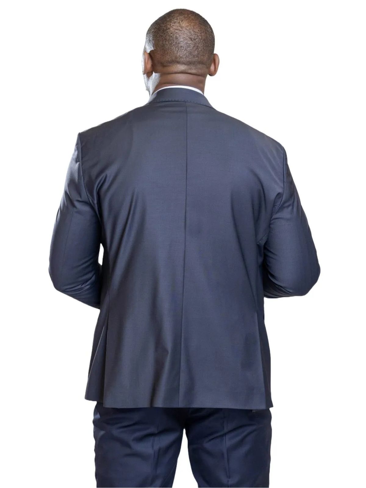 A JB 100% Wool Dark Blue Double Breasted Blue Buttons Suit