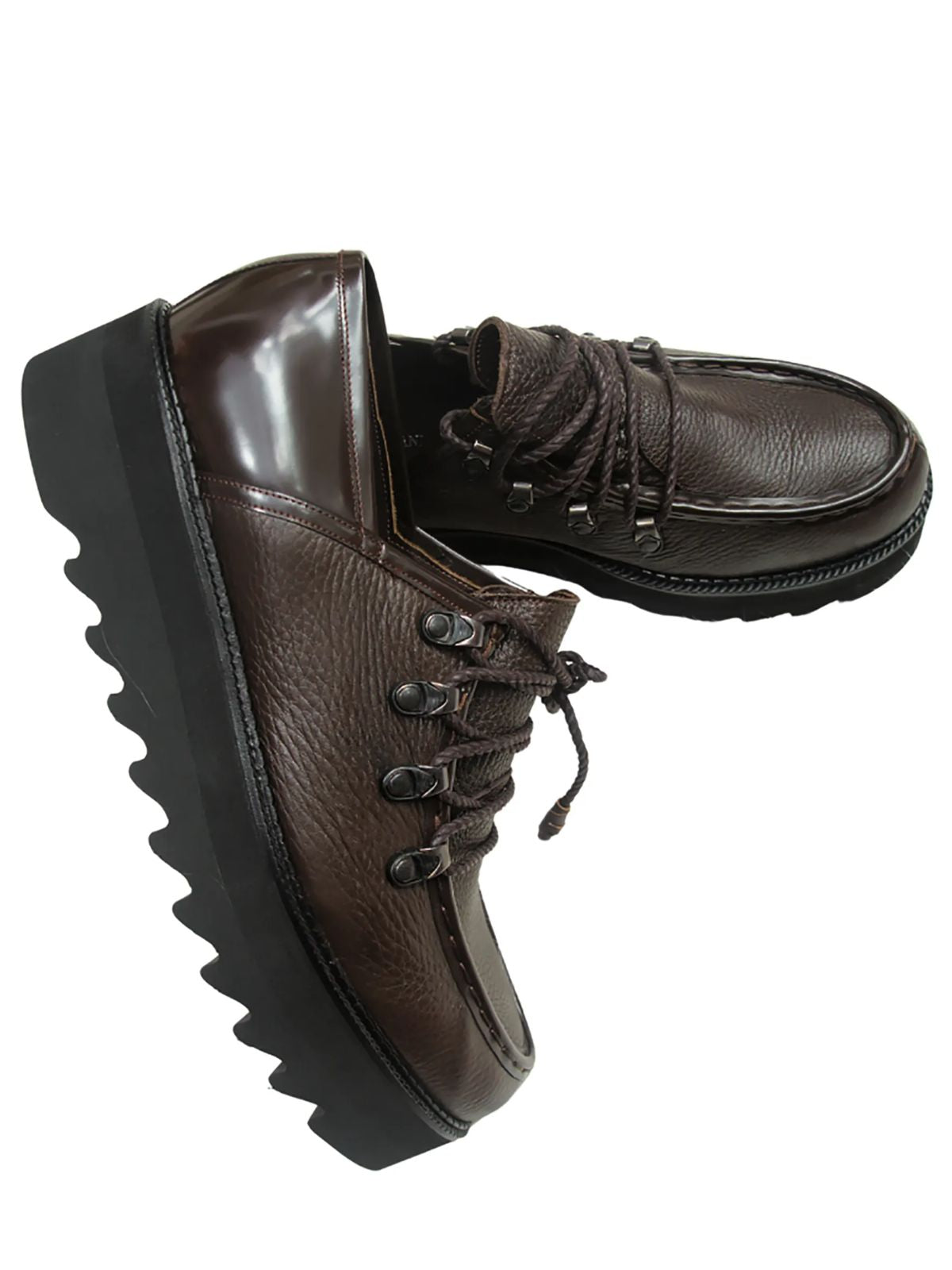 Alberto Guardiani Brown Boots with Chrome Lace Hooks