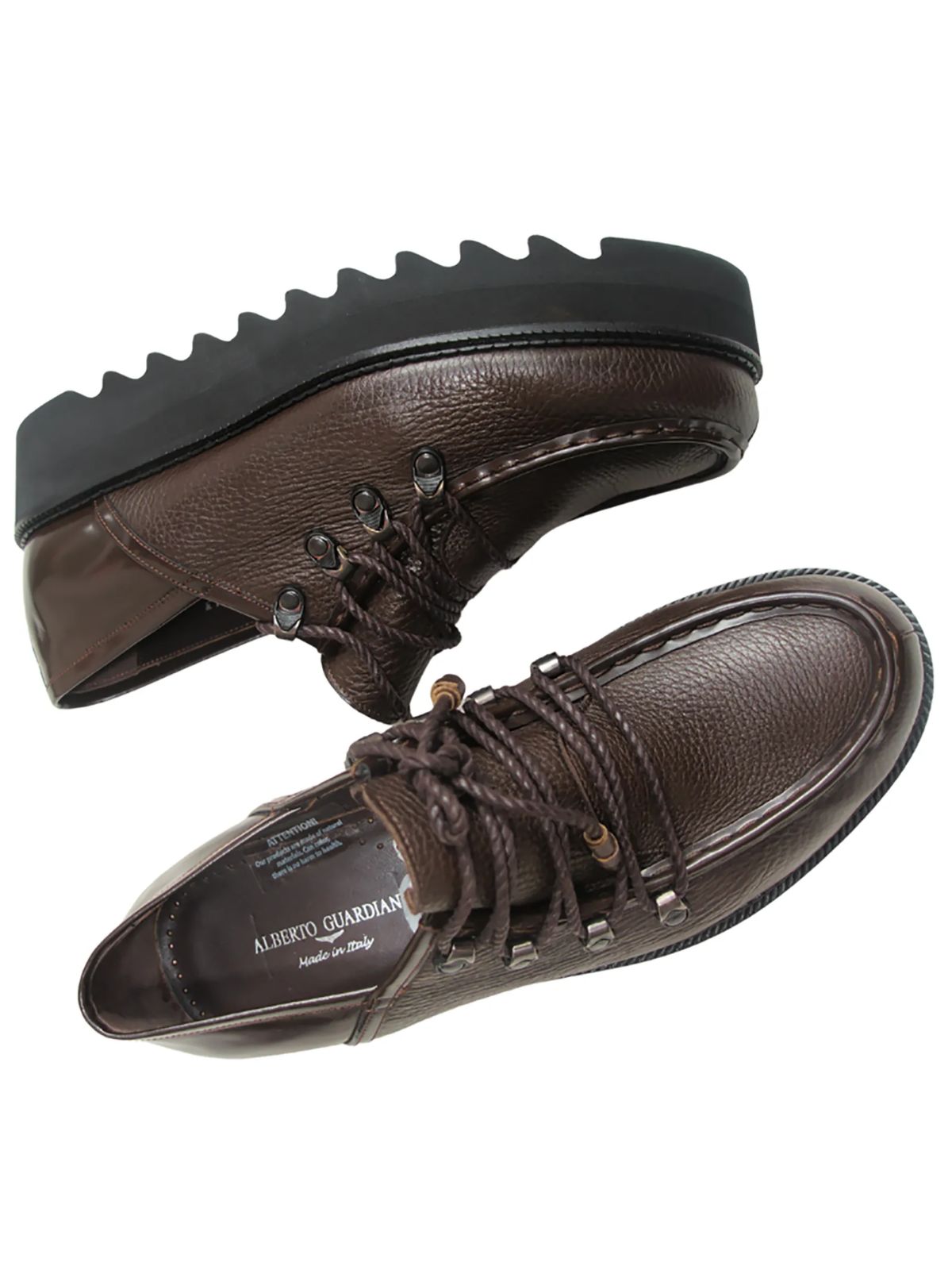 Alberto Guardiani Brown Boots with Chrome Lace Hooks