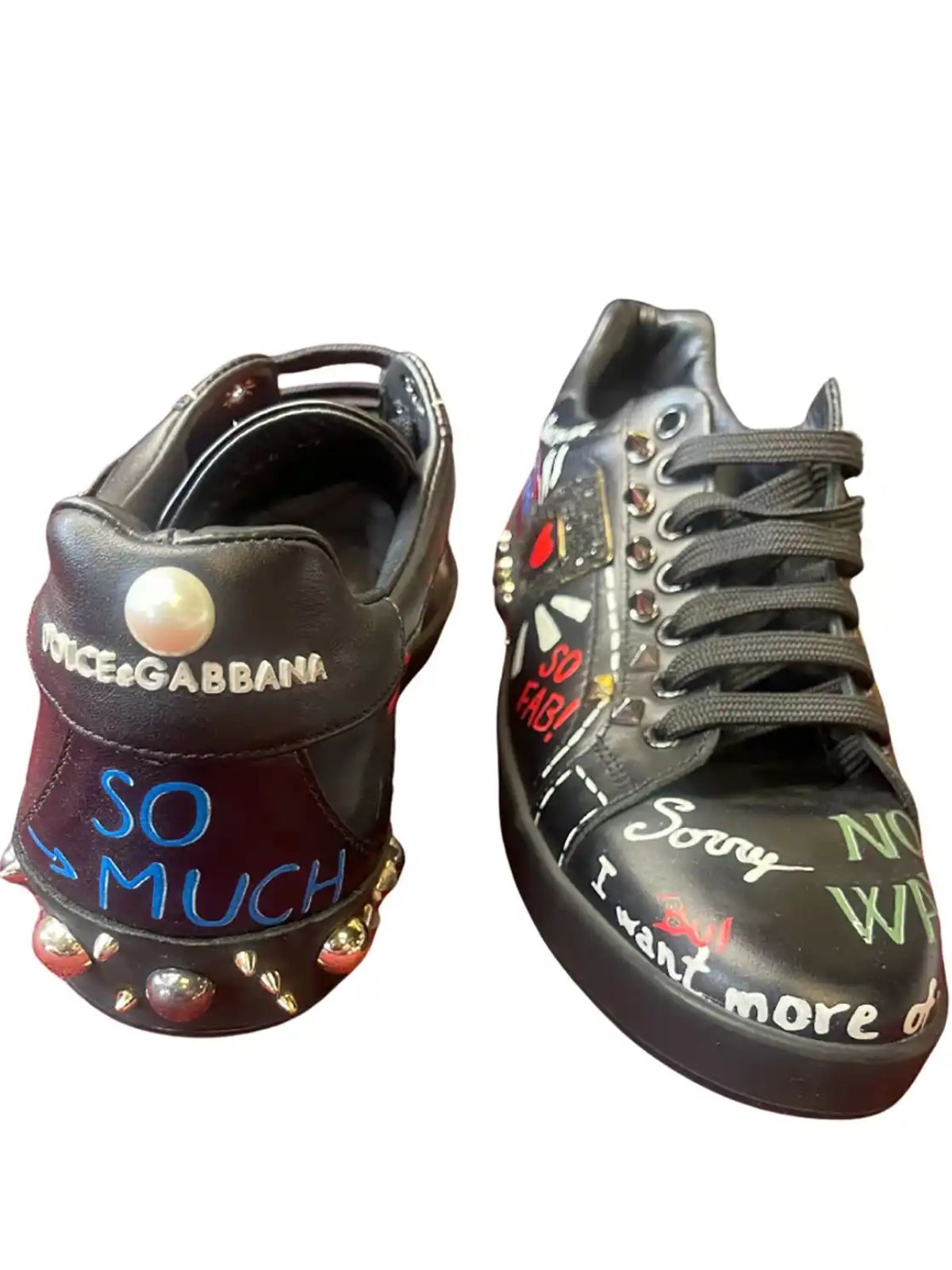 Black Graffiti High Fashion Sneakers