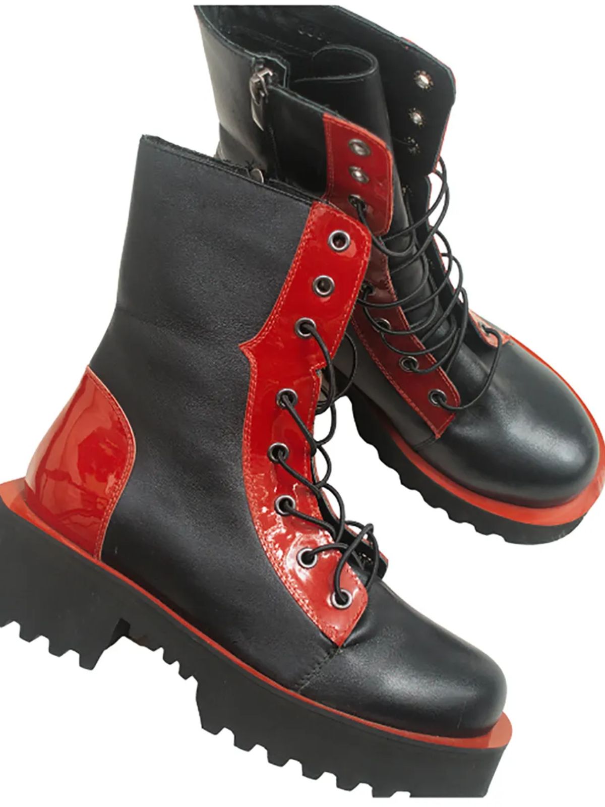 Black and Red leather Boots