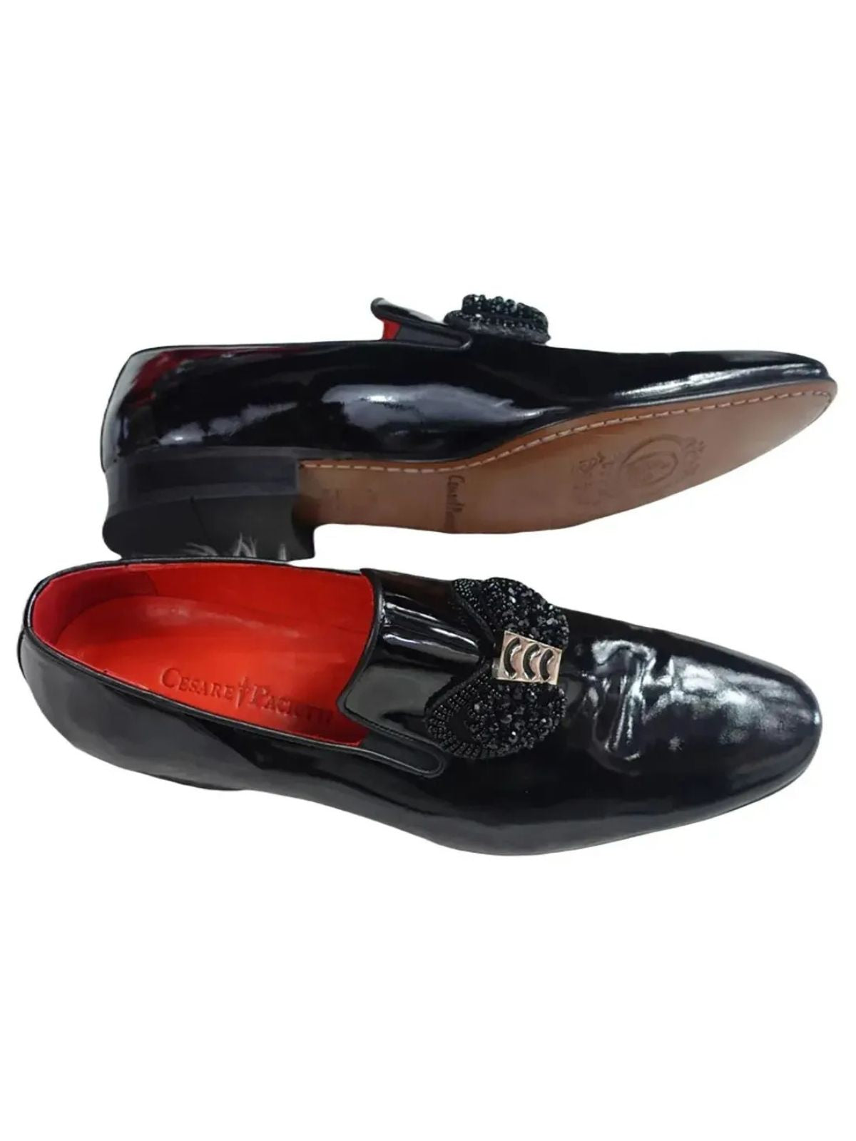 Classy Black Dressing Shoe with Black Beads Embellishment