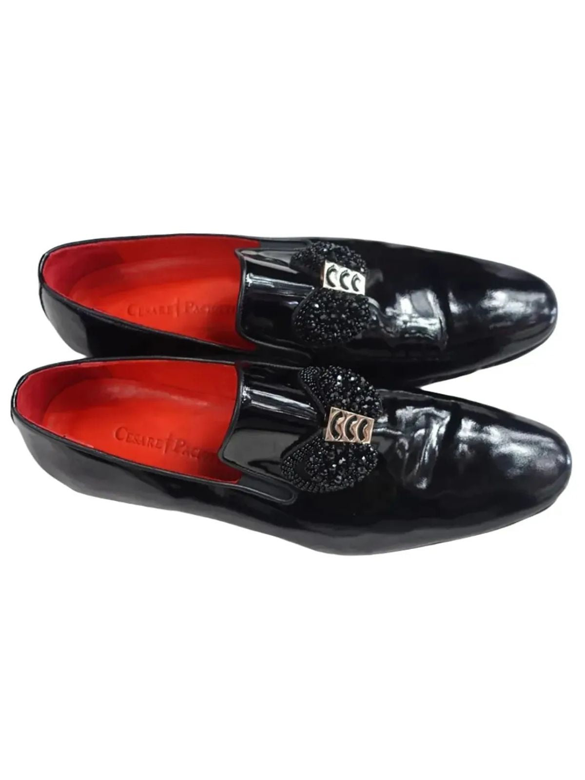 Classy Black Dressing Shoe with Black Beads Embellishment