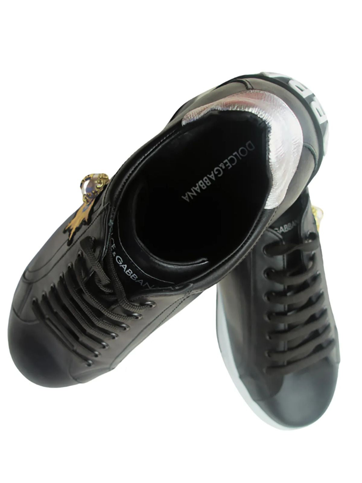 DG Super Stylish Black Leather Sneakers