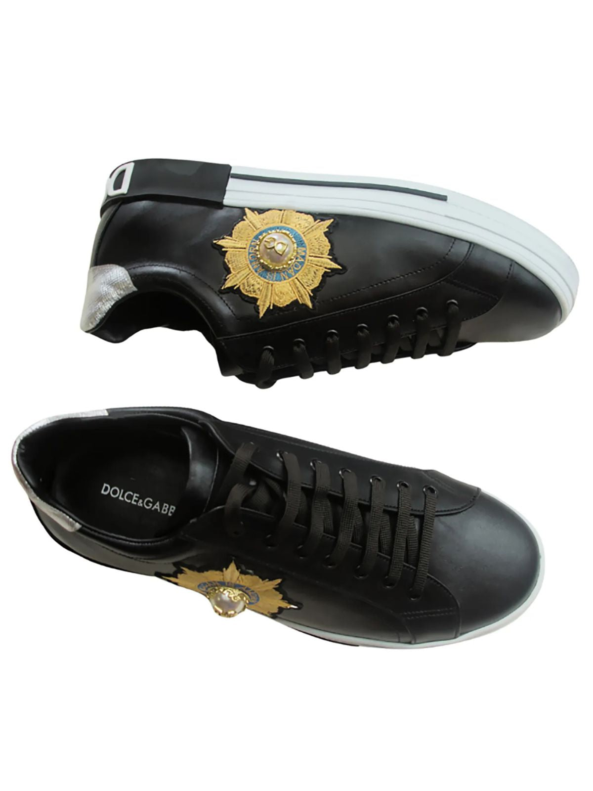 DG Super Stylish Black Leather Sneakers