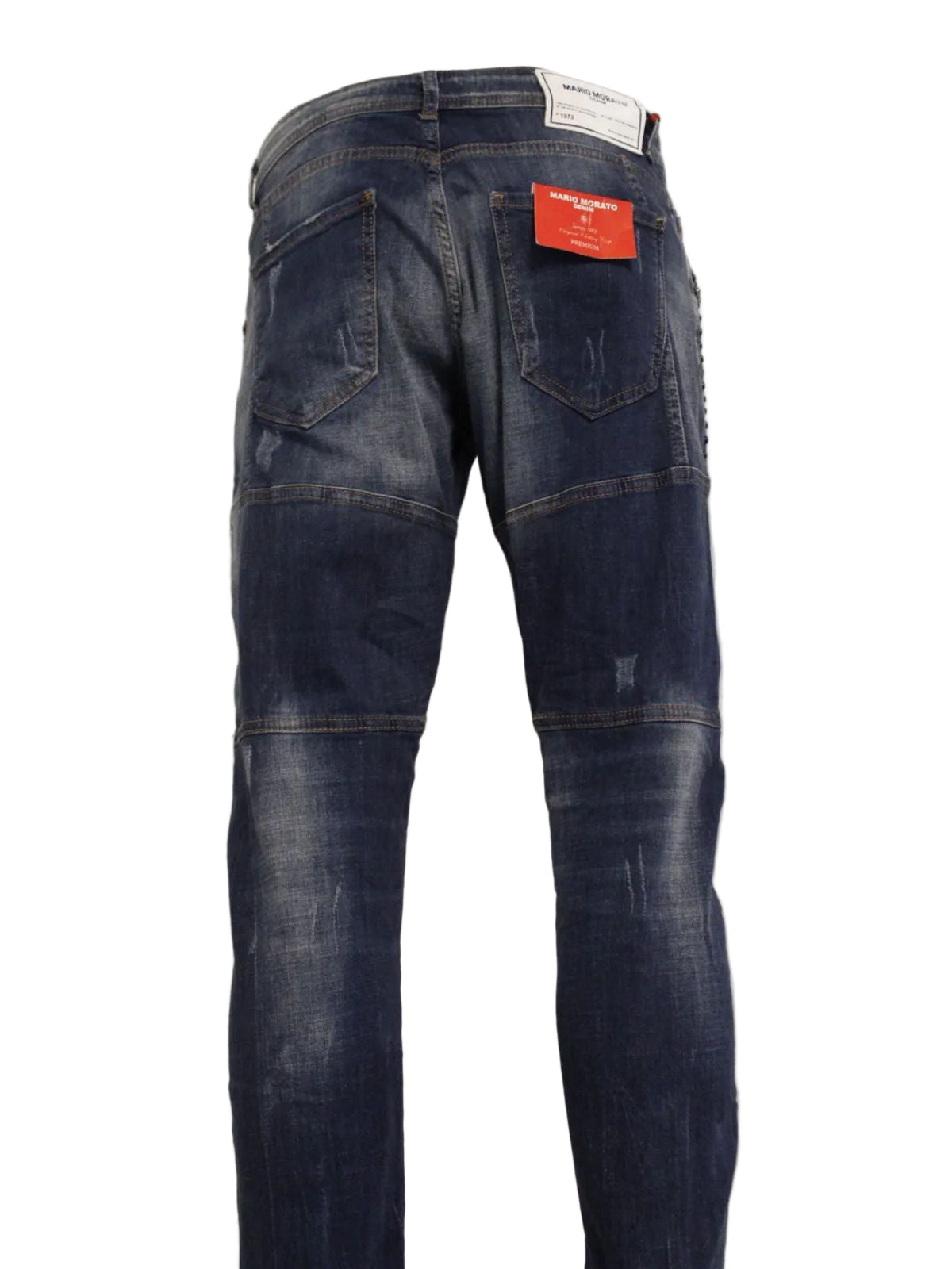 Diamond Studded Acid Washed Blue Skinny Fit Jeans