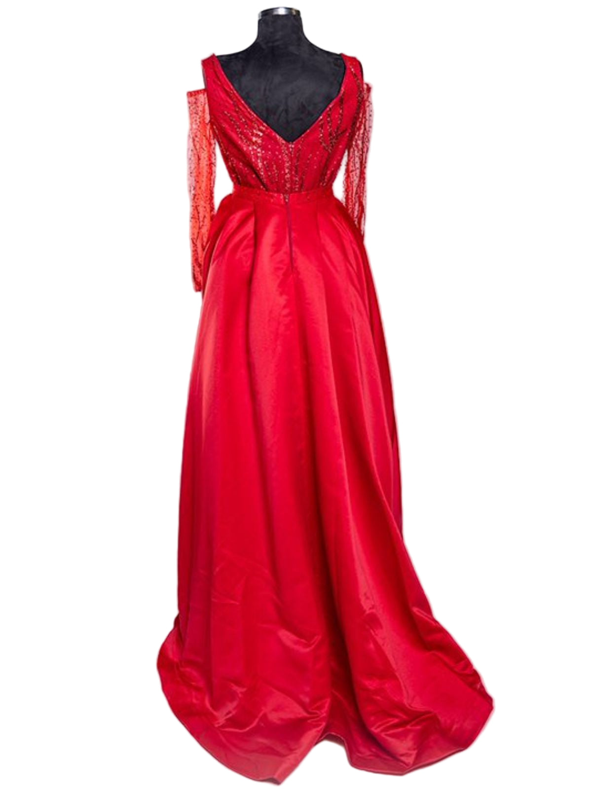 Floor Length Glittery Party Anniversary Prom Dress with Cape/Train