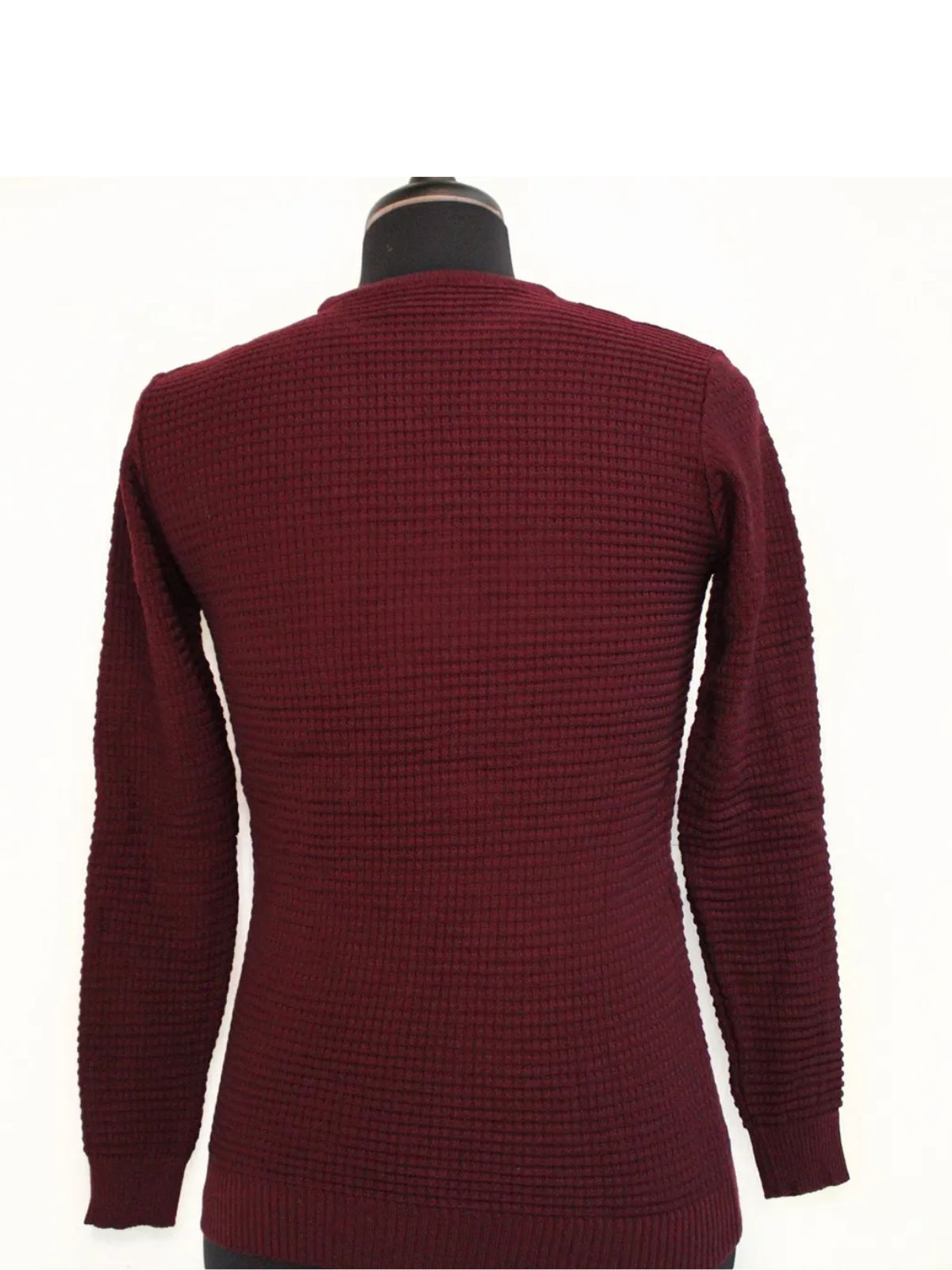 Garnet Red Regular Long Sleeve Sweater