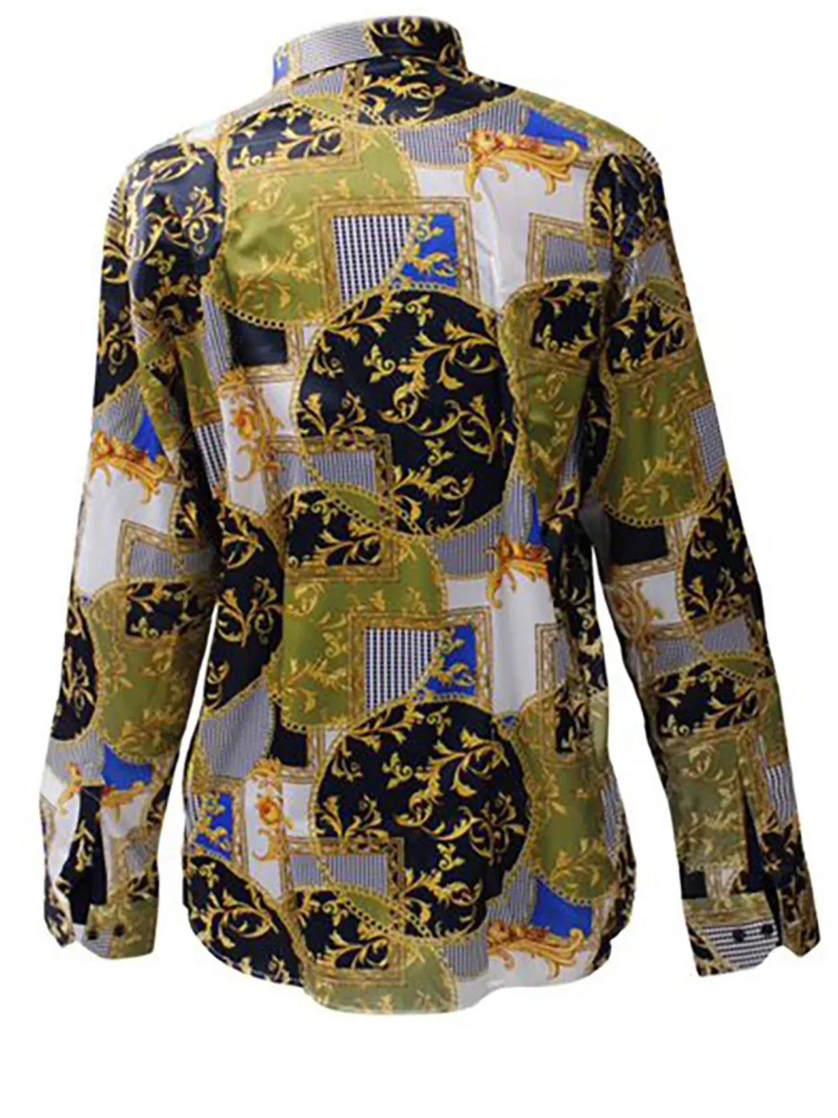 Gleaming Yellow Vine Abstract Silk Shirt