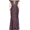Goddess Glass Stoned Long Sleeve Party Dress