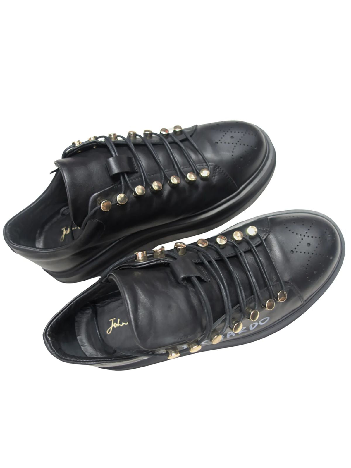 Heavy Duty Black Sneaker Boots with Gold Color Hinges