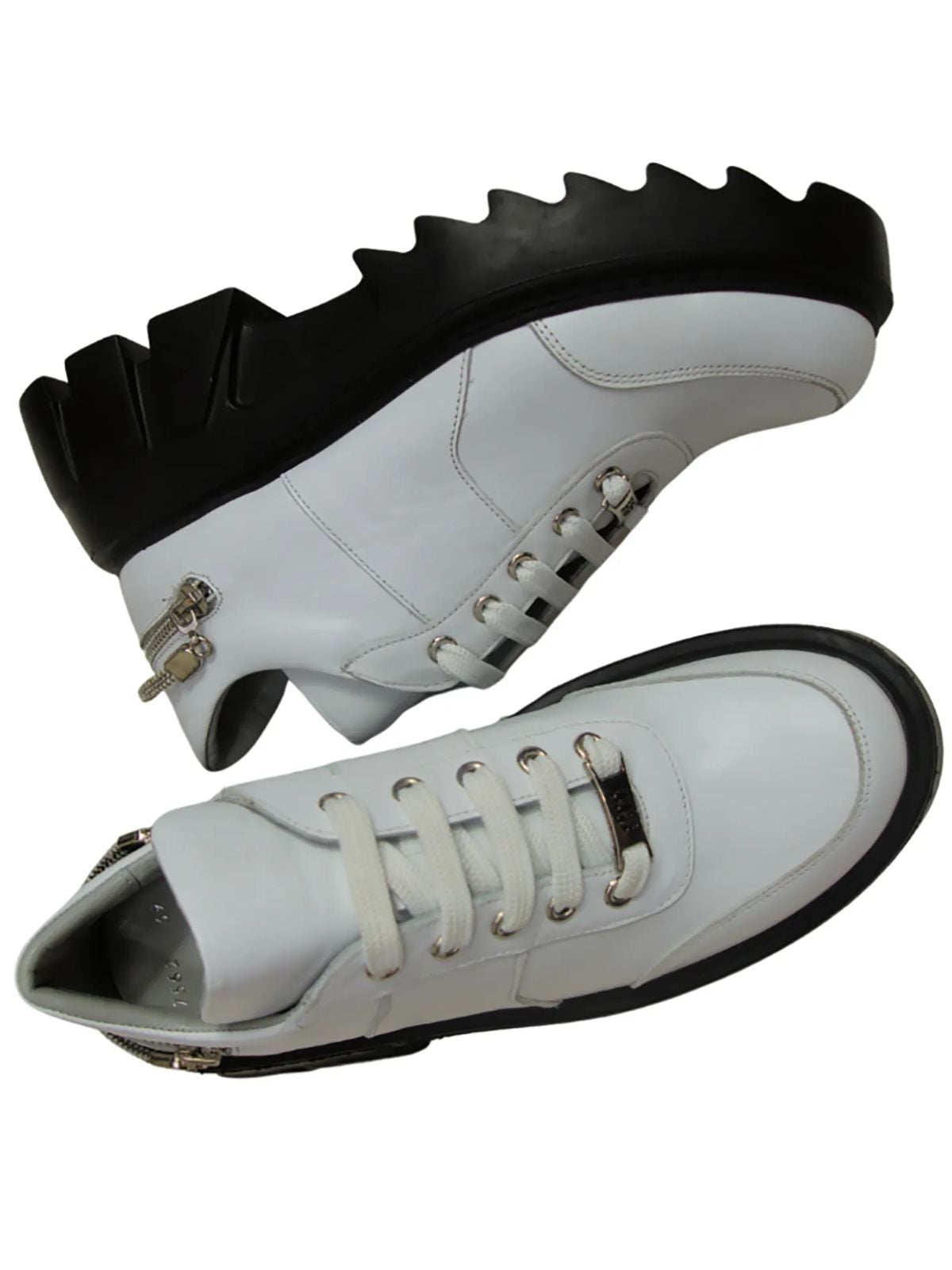 Heavy Duty Combat Sneaker Boots with Back Zipper Chain