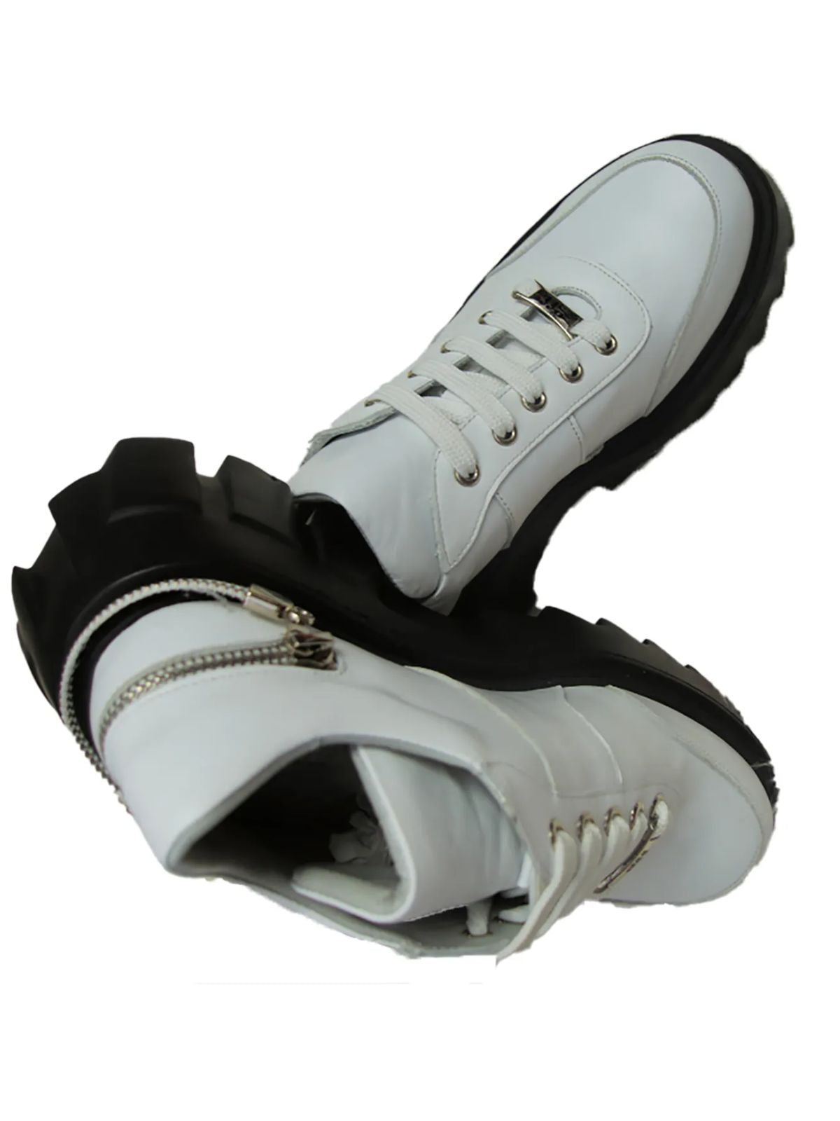 Heavy Duty Combat Sneaker Boots with Back Zipper Chain