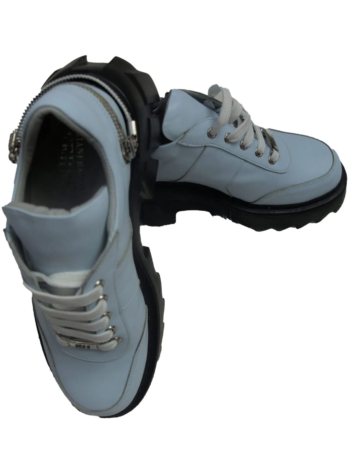 Heavy Duty Combat Sneaker Boots with Back Zipper Chain