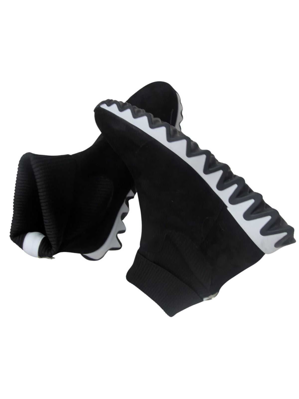 High Black Velvet Unisex Mini Boots