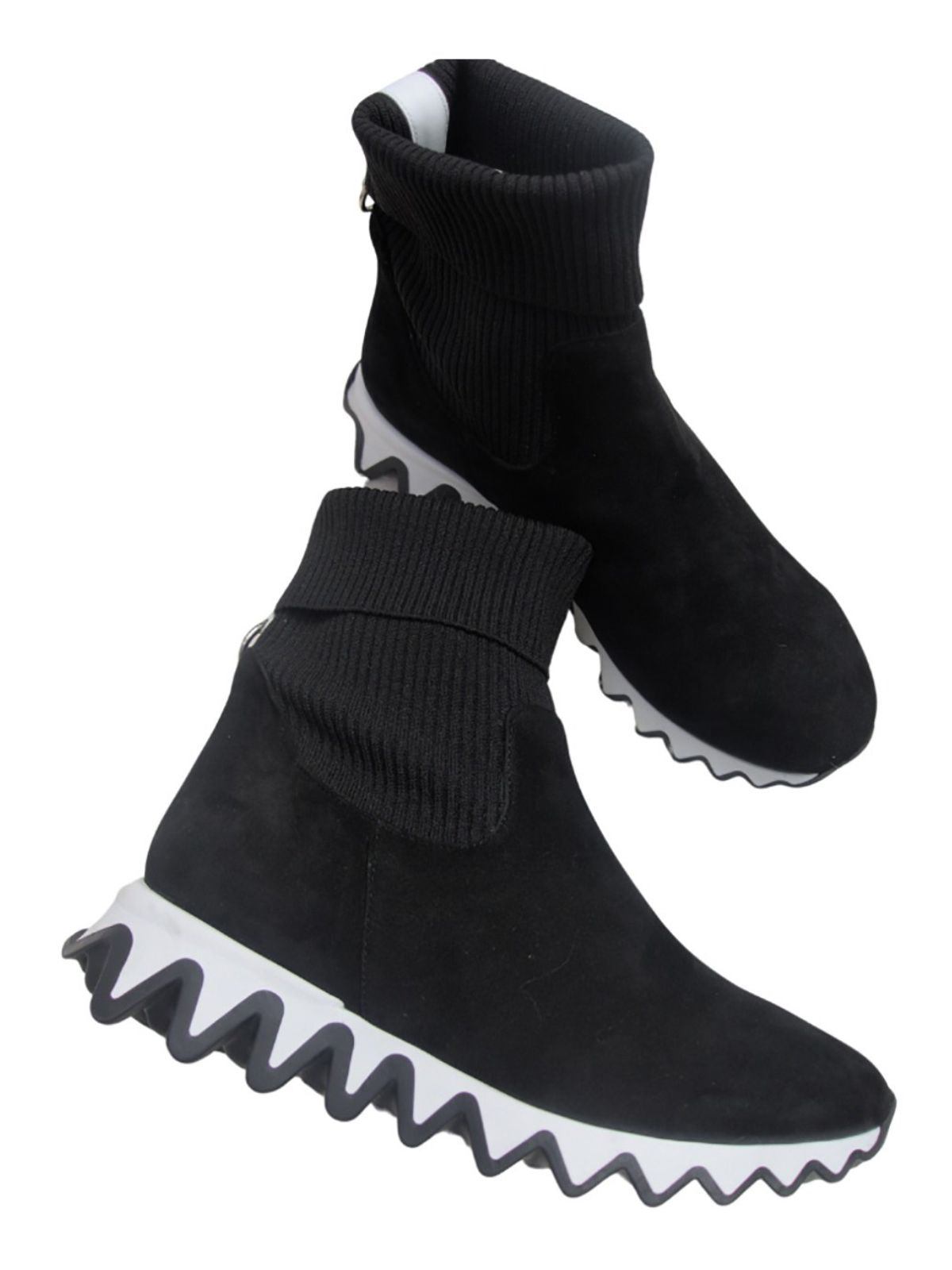 High Black Velvet Unisex Mini Boots