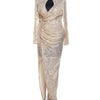 High Neck Cut Out Stretchy Fit Party Dress
