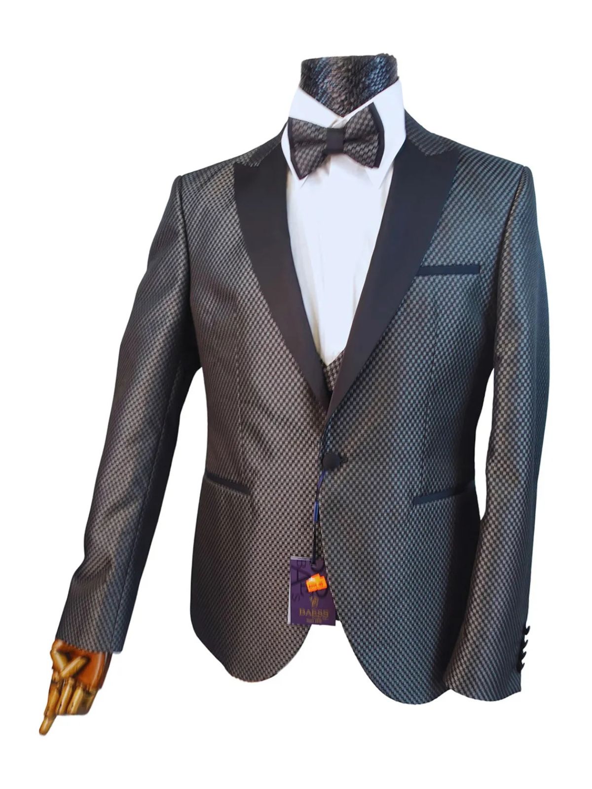 JB Checked Berberine 3 Piece Slim Fit, With Single Breasted Blazer