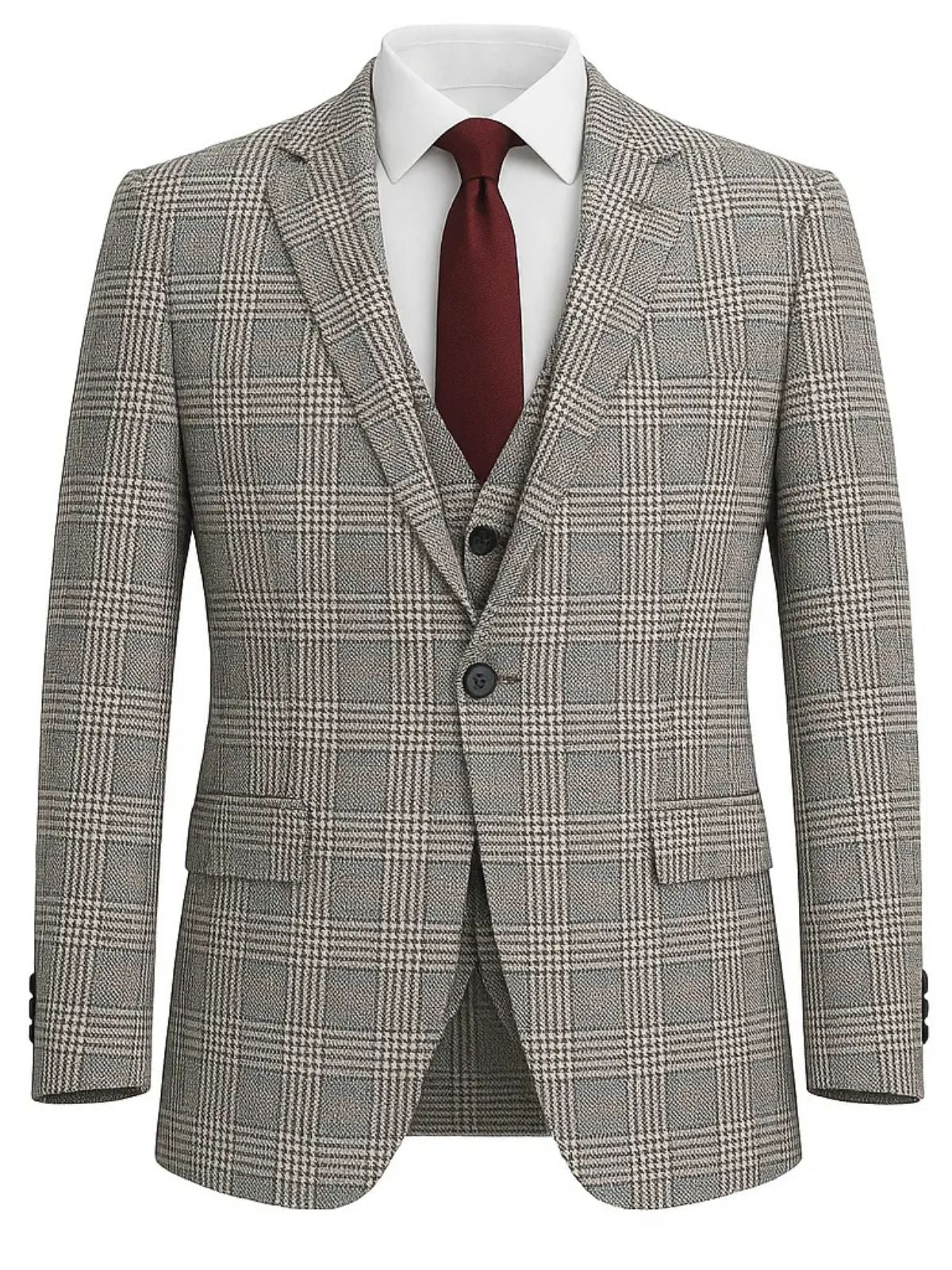 JB Checked Plaid 3pc Suit Sets