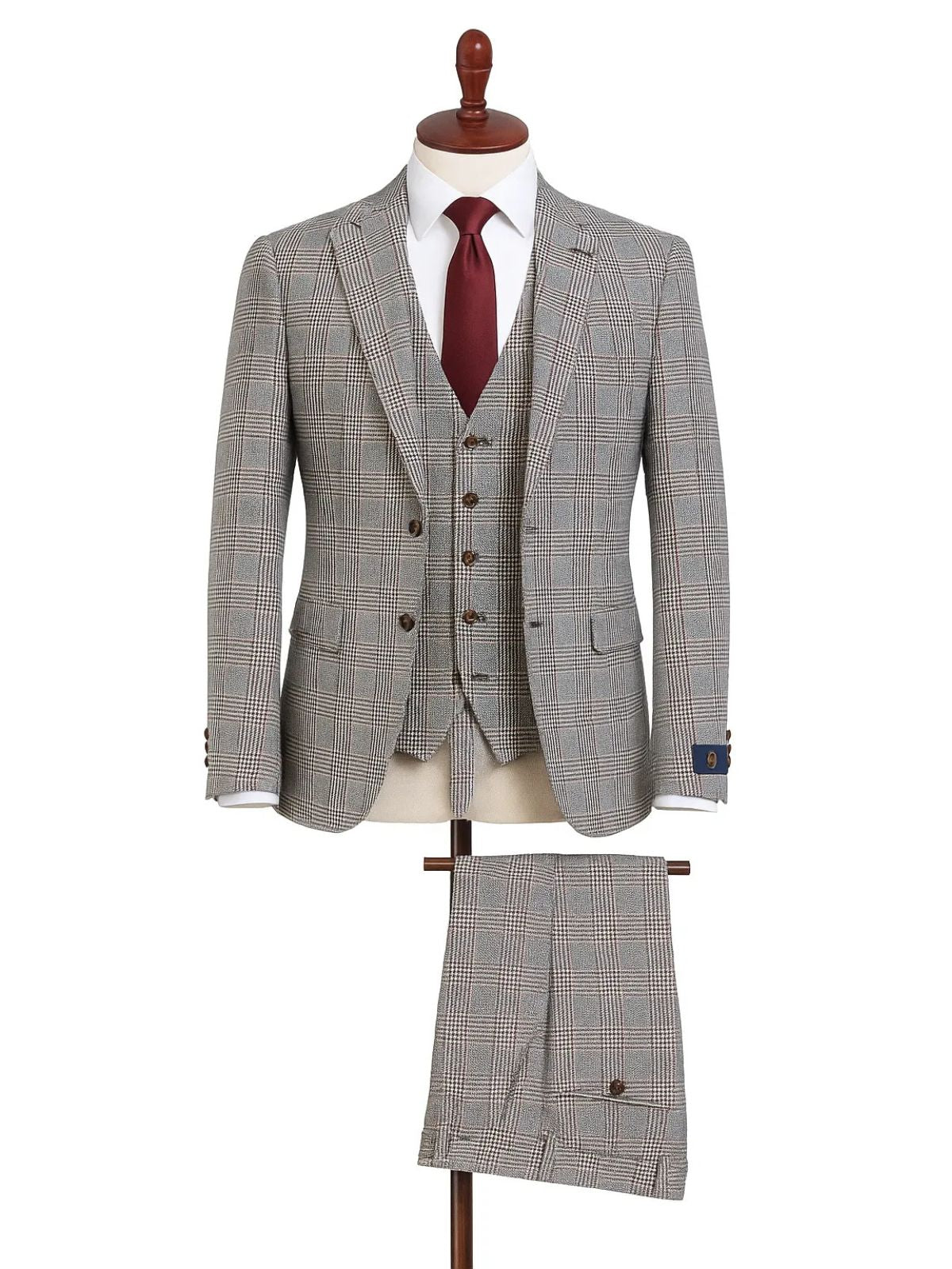 JB Checked Plaid 3pc Suit Sets