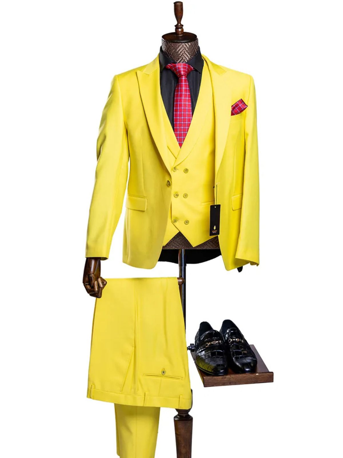 JB Design Men’s 3pc Slim Fit Suit Double Breasted Vest Suit Set