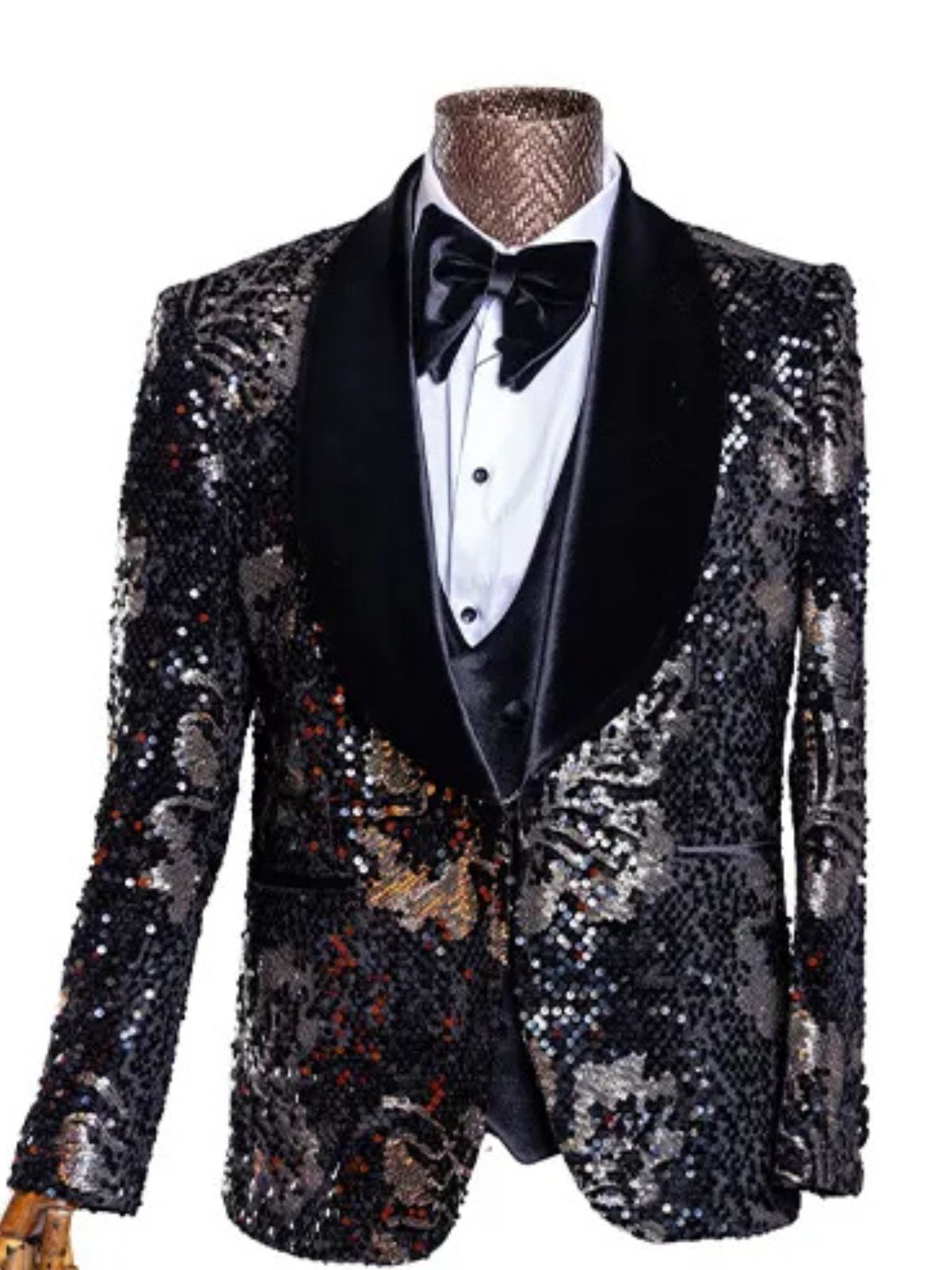 JB Designs Black and Gold Premium Slim Fit Suit Set