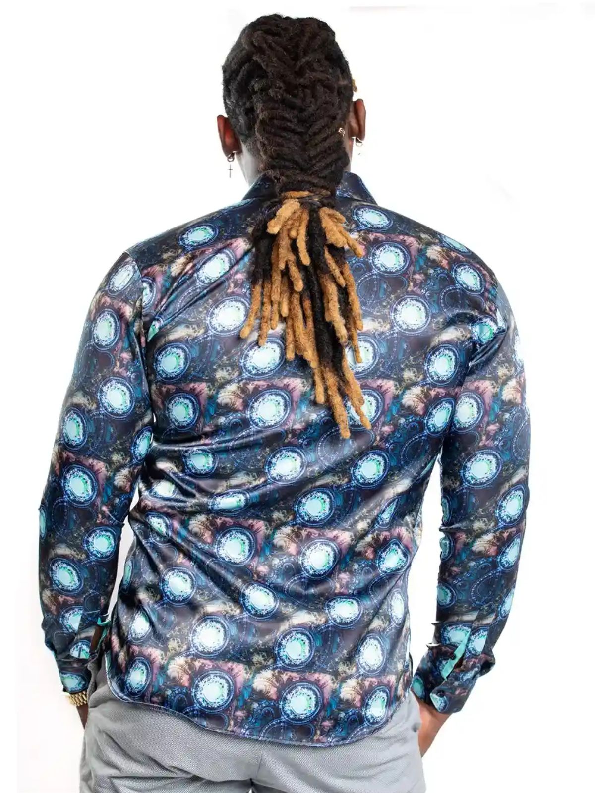 JB Designs Galaxy Patterned Silk Shirt