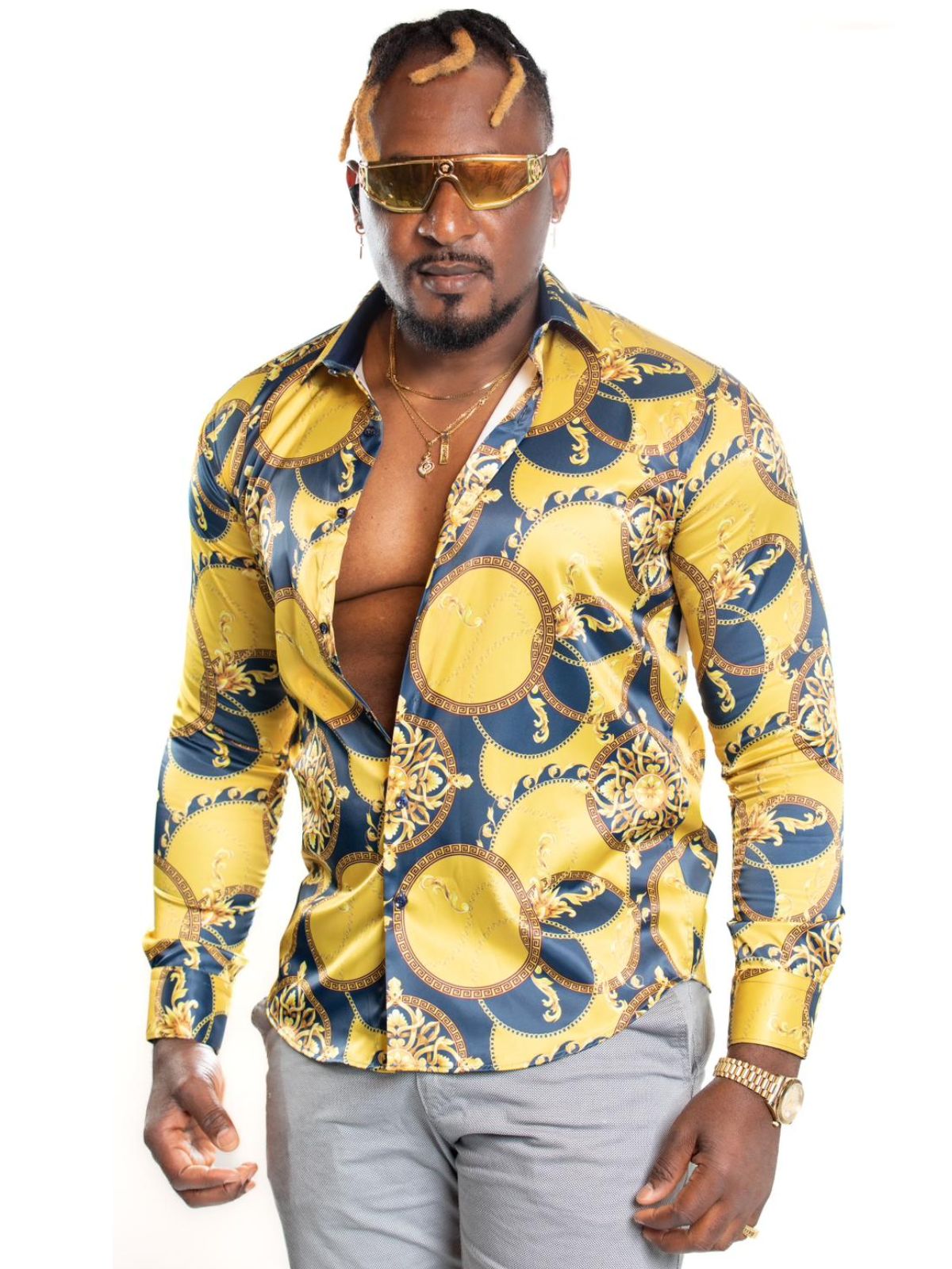 JB Designs Gold Empire Silk Shirt