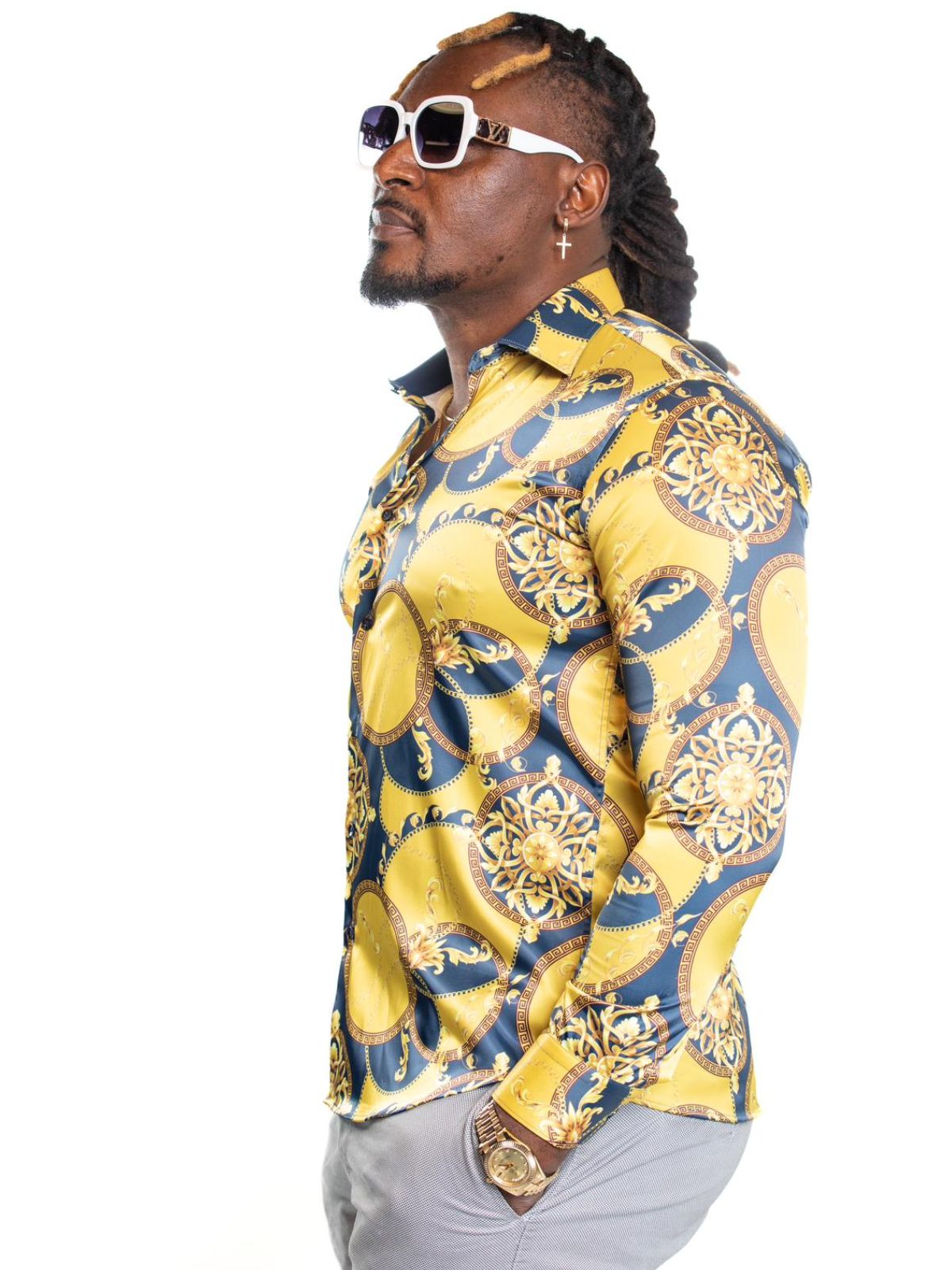 JB Designs Gold Empire Silk Shirt