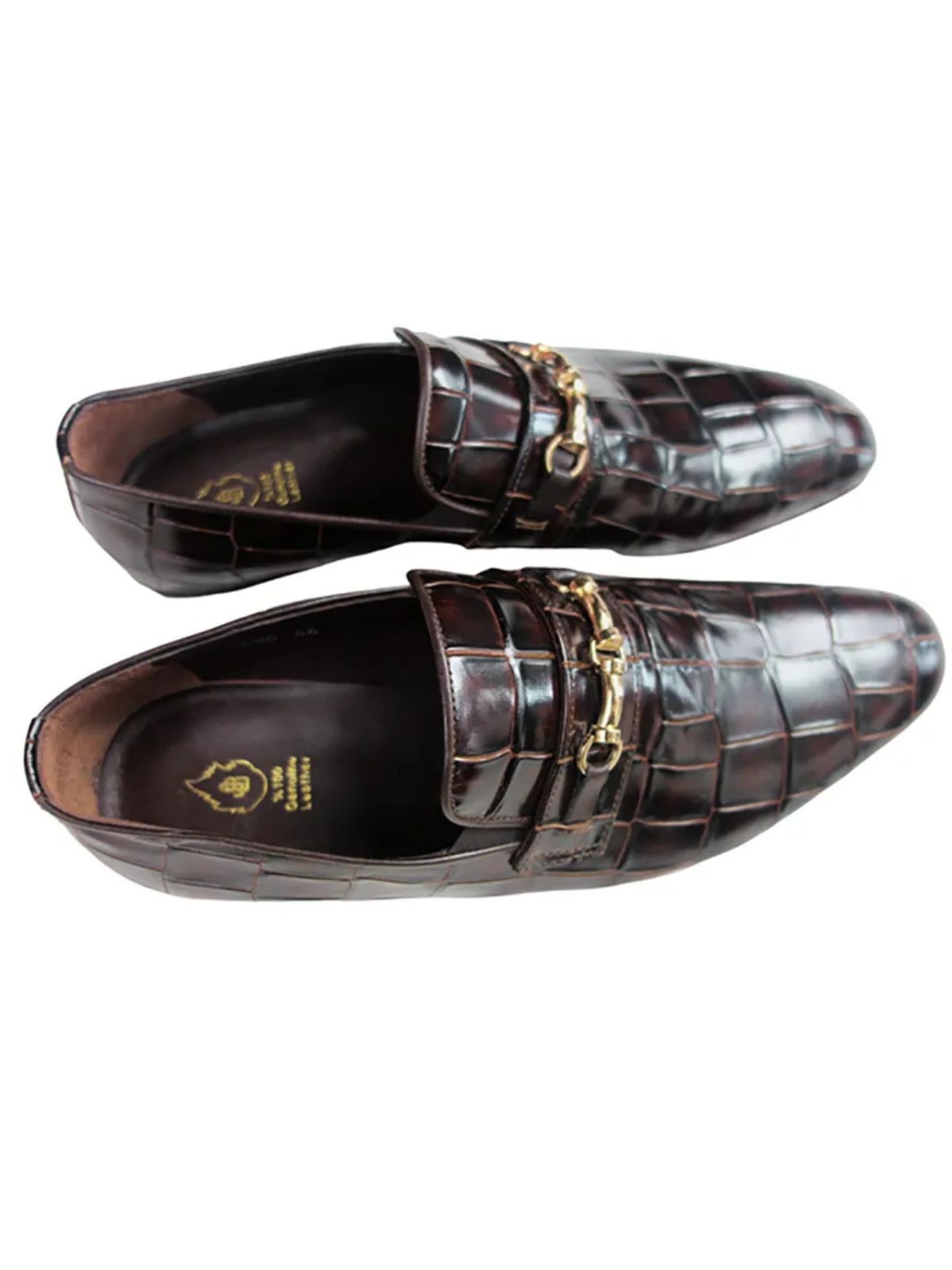 JB Designs Leather Shoes with Gold Chain