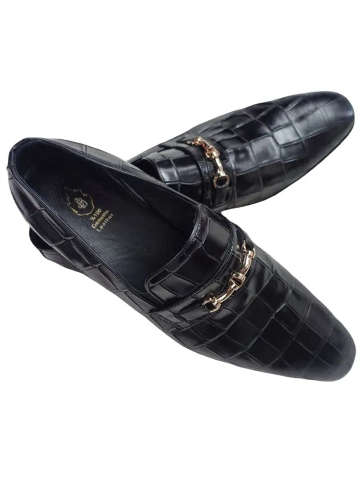 JB Designs Leather Shoes with Gold Chain