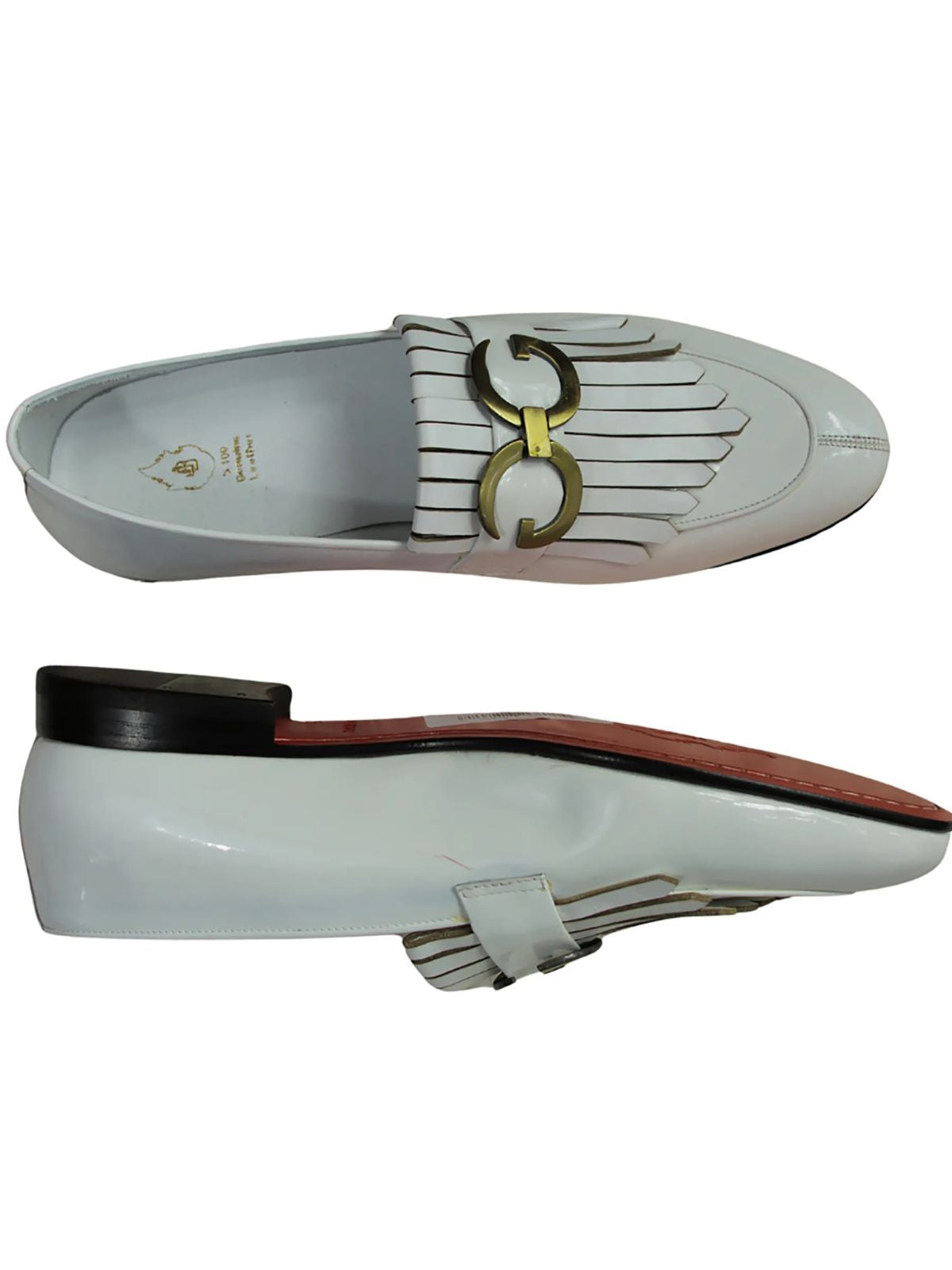 JB Designs Leather Shoes with Tussles and Golden Accessories