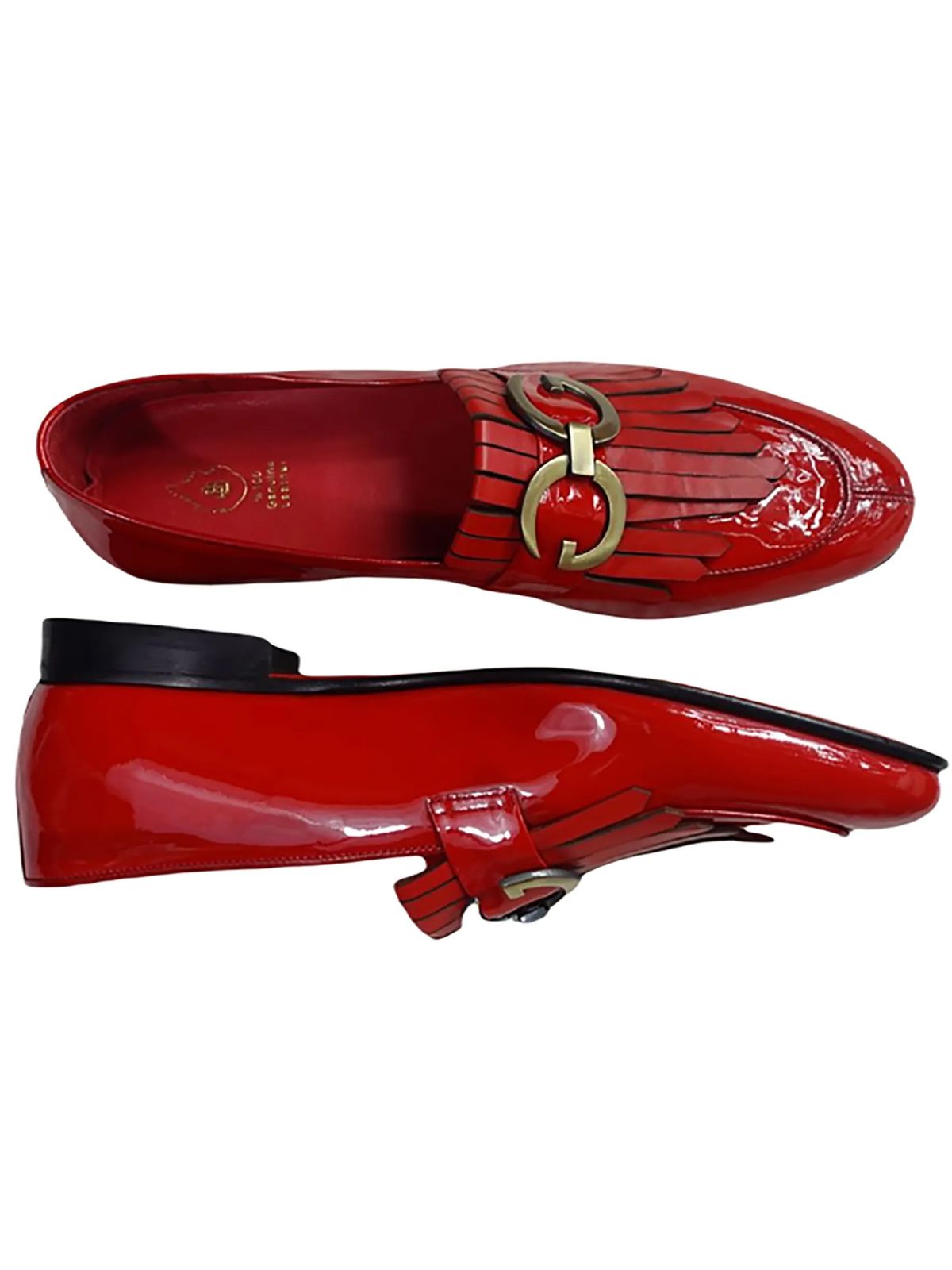 JB Designs Leather Shoes with Tussles and Golden Accessories