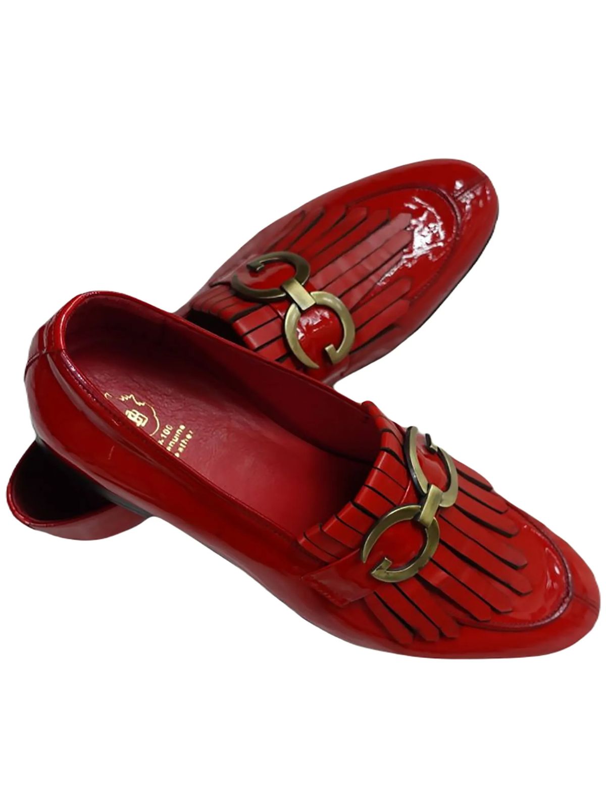 JB Designs Leather Shoes with Tussles and Golden Accessories