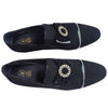 JB Designs Leather Suede Shoe with Black Bow and Gold Ring
