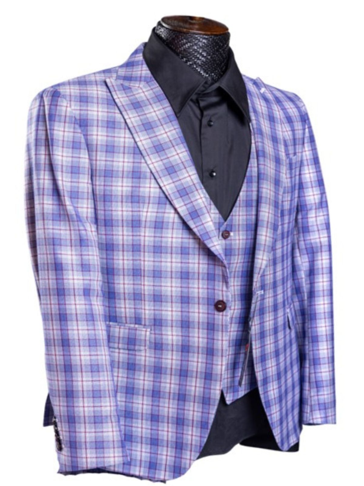 JB Designs Men’s 3pc Slim Fit Multi Checkered Suit Set