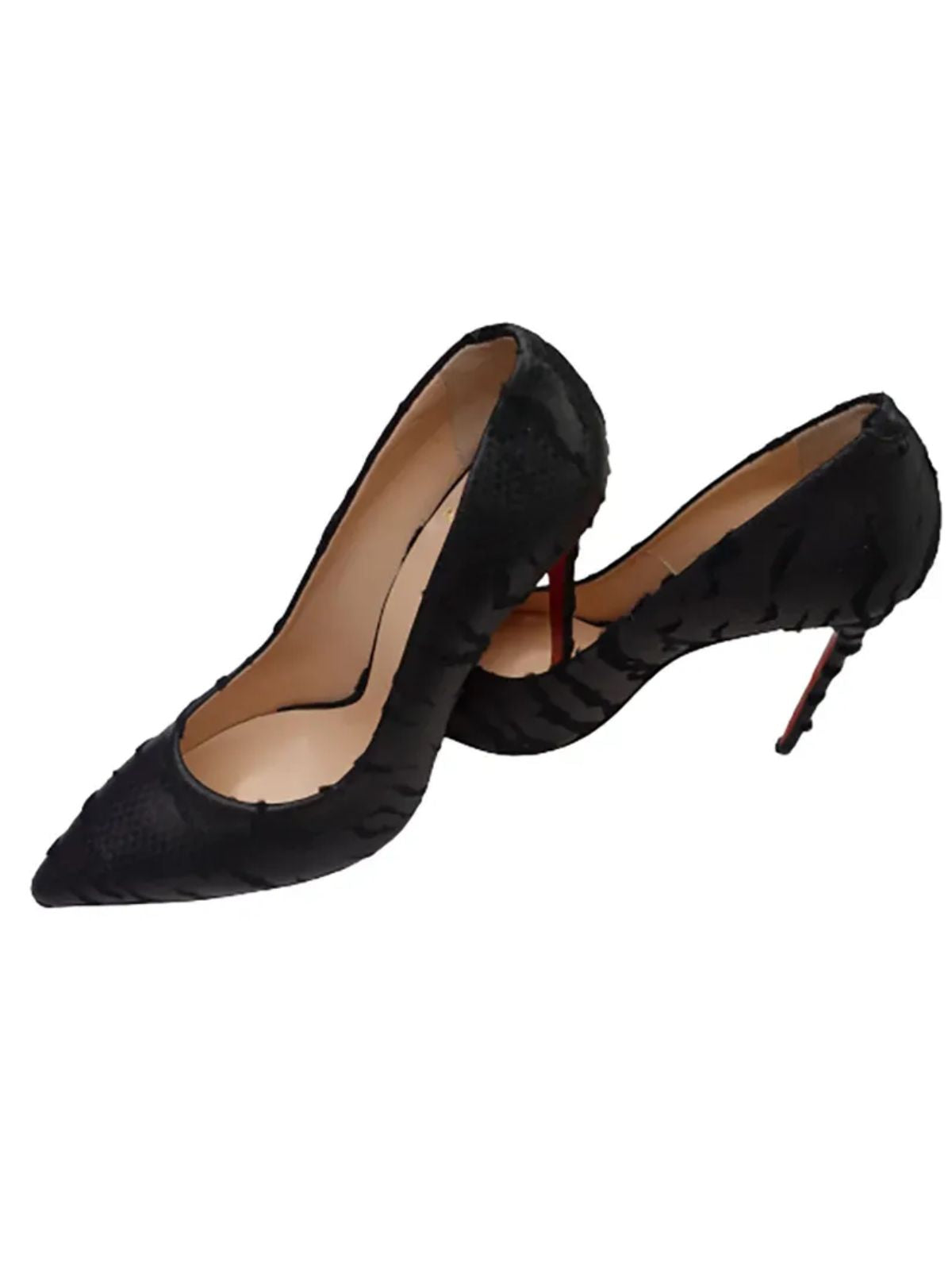 JB Designs Ruffled Leather 4inch High Heels Shoe