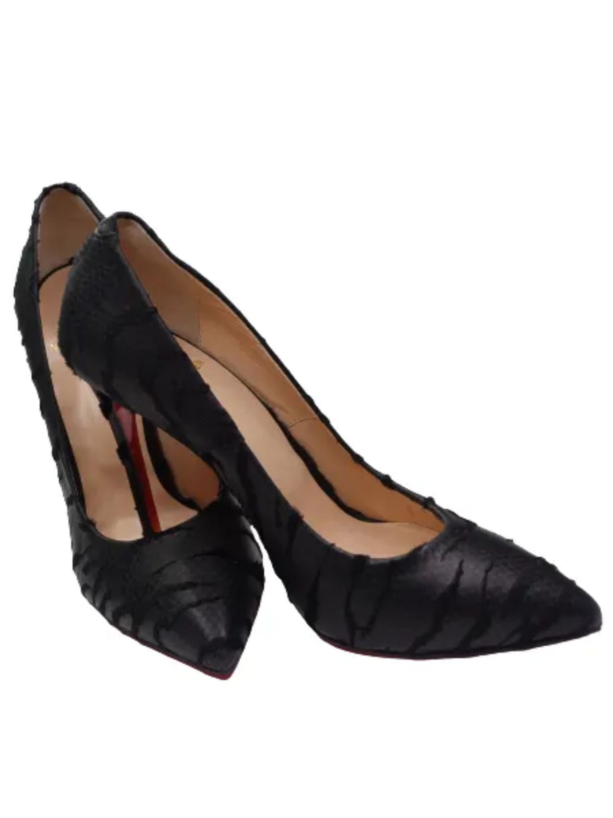 JB Designs Ruffled Leather 4inch High Heels Shoe